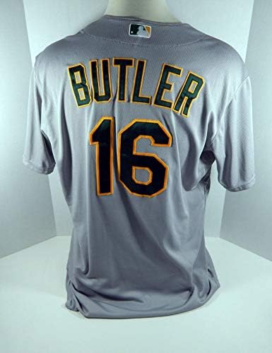 2015 Oakland Athletics A's Billy Butler 16 Game usou Grey Jersey - Game usou camisas MLB