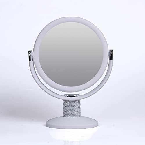 Zahari Home galvin espelho de maquiagem de ampliação dupla com suporte, espelho espelho espelho espelho espelho espelho