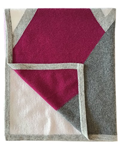Cobertor de bloco de cor de caxemira para menina em rosa