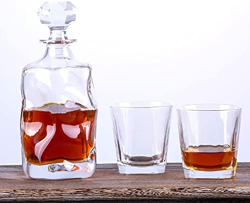 Griços de uísque Defina o presente de uísque para homens, Italian Crafted Crystal Whisky Decanter Gifts para ele, presente