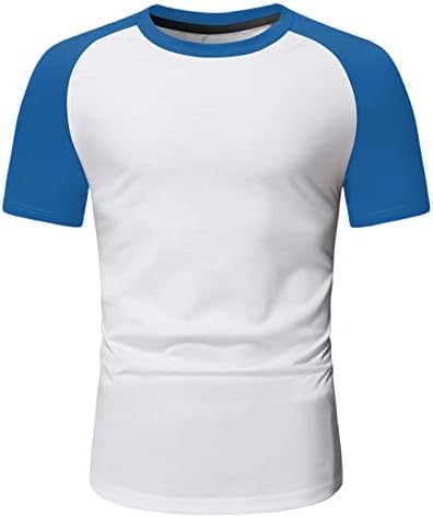 Mens primavera verão esportes casuais bloco colorido raglan mangas redonda camiseta de pescoço masculina camisa grande
