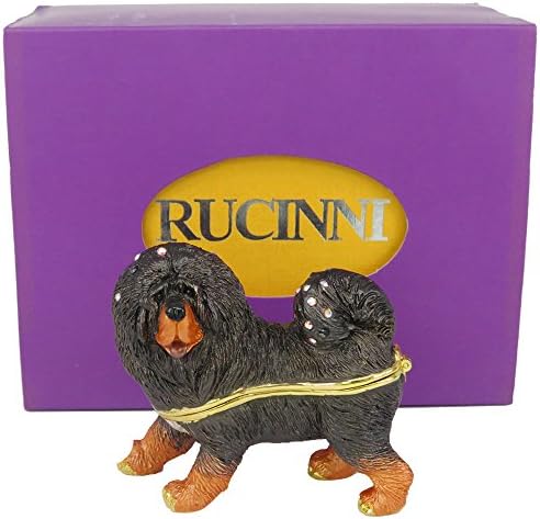 Rucinni Black Tibetan Mastiff Jewelled Tinket Box