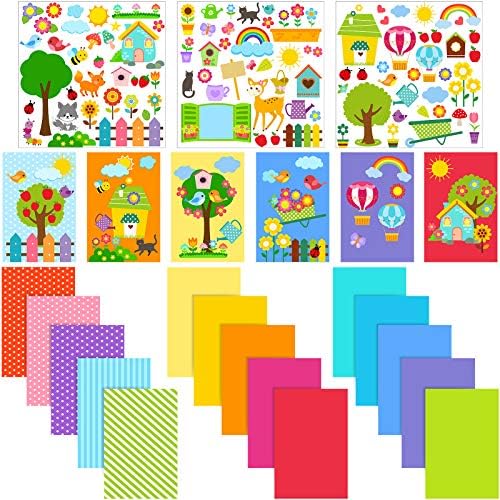 Outus 15 peças fazendo kits para crianças com 3 lençóis adesivos, 15 peças envelopes em branco e 15 peças adesivos