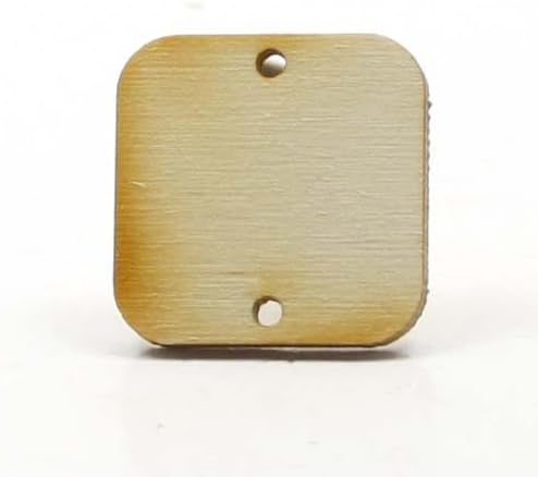 MyLittlewoodshop - PKG de 100 - quadrado - 1 polegada por 1 polegada com cantos arredondados e 2 orifícios de 2 mm nas laterais e madeira inacabada de 1/8 polegada de espessura