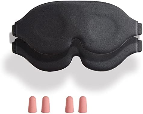 Kinggigi 2pcs máscara de sono para homens mulheres, copo com contornos 3D, máscara de olho em 3D para dormir, bloqueio