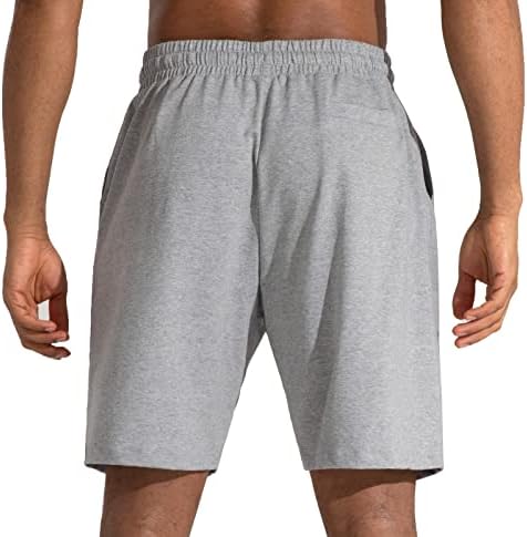 Jersey de treino de drawcord masculino shorts de algodão de algodão com bolsos profundos