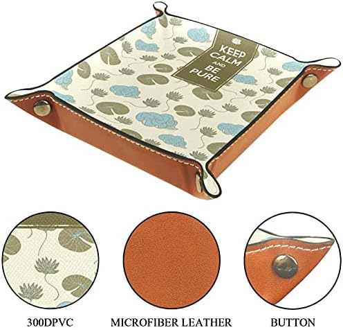 Bandeja de manobrista de couro, bandeja de dados suporte quadrado dobrável, placa organizadora de cômoda para trocar