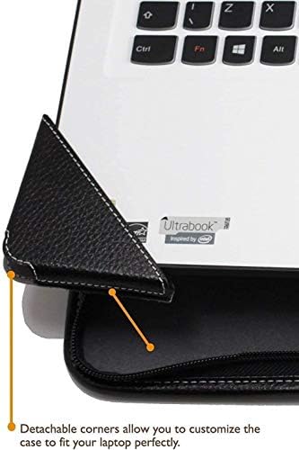 Broonel - Série de contorno - Caso de proteção de couro para uso pesado preto - Compatível com o laptop Asus Vivobook 15 E510MA