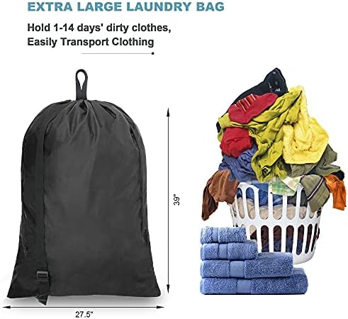 Bolsa de lavanderia preta de Beegreen com tiras ajustáveis ​​2 embalagem de lavanderia grande saco de lavanderia e bolsa de mochila
