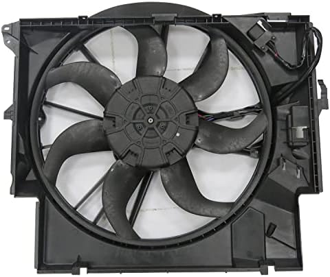 TYC 623430 Compatível com conjunto do ventilador de resfriamento de substituição BMW, preto