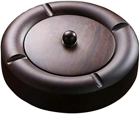 JKYP EBONY Soll Wood Ashtray com capa de personalidade criativa de cinzas de cinzas de cinzas chineses estilo retro sala de estar