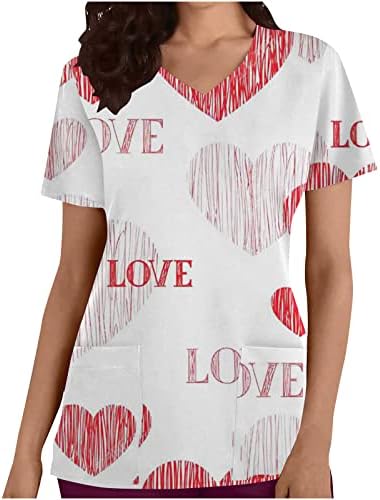 OPLXUO FENERIOR DO DIA DO Dia dos Namorados Tops Impressão em V Cadeis Cool T Camisetas Trabalho Valores Uniformes