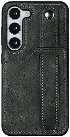 Warguzu for Galaxy S23 Caixa de carteira com bloqueio de RFID, capa de telefone protetora à prova de choque de couro de luxo fino com