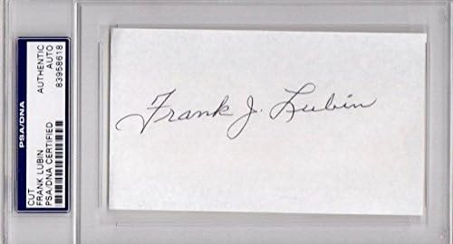 Frank Lubin assinado - Basquete autografado - UCLA Bruins 3x5 Corte de papel - 1936 Medalhista de ouro - falecido