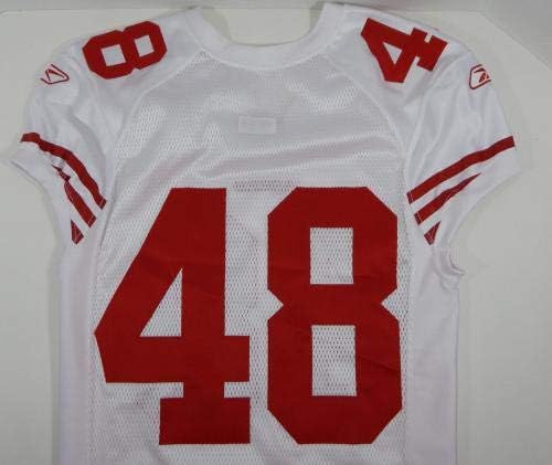 2010 SAN FRANCISCO 49ers 48 Jogo emitiu White Jersey DP06154 - Jerseys usados ​​na NFL não assinada