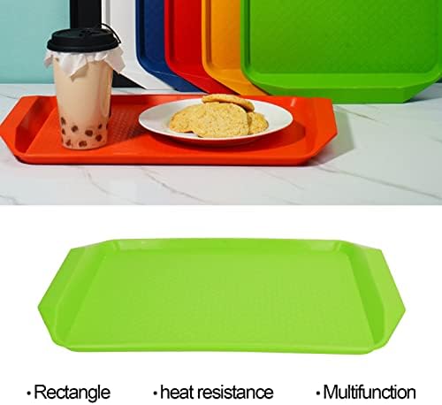 3PCS Bandejas de fast food de plástico para comer, engrossar plástico resistente ao calor Bandeja de servir de food, bandejas de