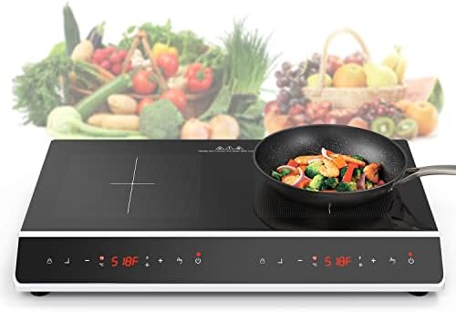 Cooktop de indução dupla, 4000W 110V Electric Cooktop Hot Plate Hot Sensor LCD Touch Touch Energia Indução portátil Cooktop