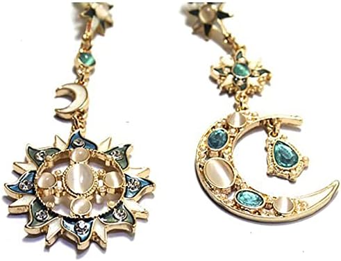 Jóias de ouro para mulheres definidas Brincos de luxo Brincos de forma Opal Brincos Sol/Lua Diamante