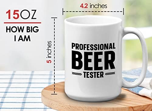 Caça de café com cerveja de terra de terras Flairy 15oz White - Testador de cerveja - Beer Brewing Alcool Presente Cerveja