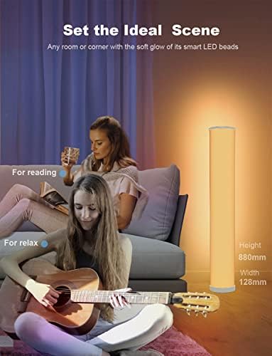2 pacote de lâmpada de piso de canto, lâmpada de piso de mudança de cor com aplicativo inteligente e controle de botões,