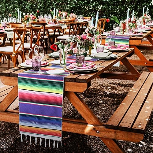 24 PCS MEXICAN MABELA TAPE RUNNER MEXICANO TAPELA TABELA TAPELOPELO SERAPE Decoração de mesa de algodão Fringe Runner