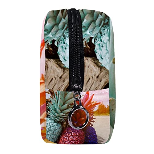 Bolsa de maquiagem tbouobt bolsa de bolsa cosmética bolsa bolsa com zíper, abacaxi de abacaxi de verão havaiano fruto