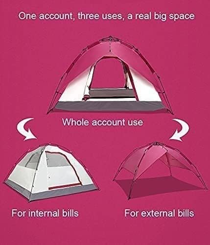 Tenda haibing tenda de tenda ao ar livre camping de 3-4 pessoas tenda de acampamento, acampamento dobrável portátil portátil espessando espessamento automático pop-up de acampamento ao ar livre à prova de vento e barraca de acampamento à prova de chuva