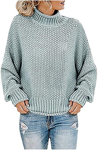 Camisolas de queda de manga comprida feminina 2022 Crew pescoço suéter malha desleixada para mulheres tops de pulôver casual