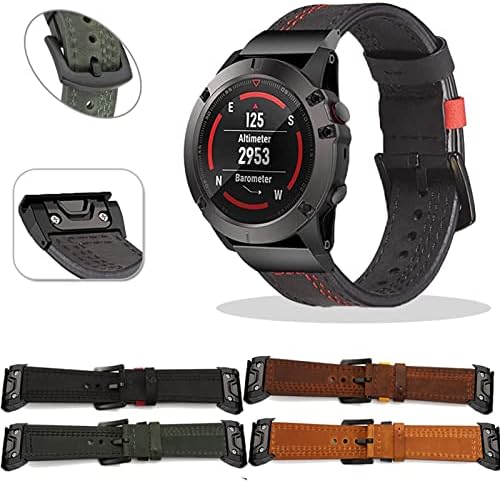 Haodee para Garmin Fenix ​​5 5x mais 6 6x Pro 3 HR Smart Watch Leather Band Straplet para Forerunner 935 945 Pulseira Quick Fit