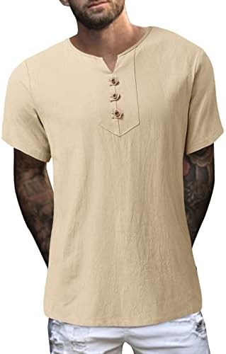 Camisa de linho de algodão xxbr camisetas vintage para homens de cor sólida de cor curta de manga curta Botão de verão Down Down