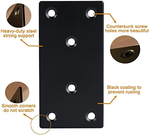 4 PCS suportes de cinta reta planos de metal 100 x 50 mm Placas planas de fixação Planta de canto de fixação, prateleira de aço Placas