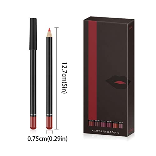 Lápis de linha de lábios Xiahium 1pc Longo duradouro High Pigmented Pigmentado Cremoso Creme Creno Marrom Lips Matte para