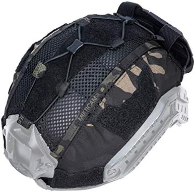 Tampa do capacete tático idogear com bolsa traseira de bateria para tamanho rápido do capacete m/l & l/xl de caça militar