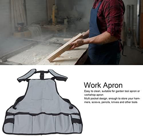 Avental de churrasco ao ar livre, design de bolso de vários bolsos, avental de trabalho resistente à sujeira de pano de Oxford,