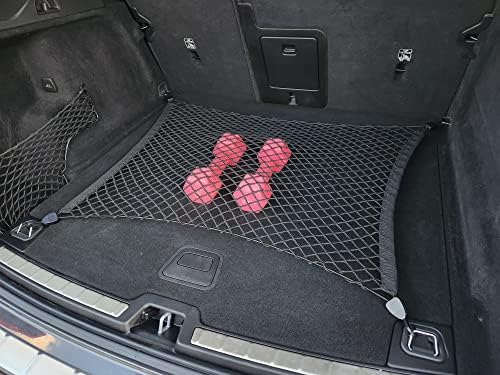 Floor Style Automotive Elastic Trunk Mesh Cargo Net para Volvo XC60 2017-2023 - Organizador e armazenamento premium - rede de bagagem para crossover - Melhor organizador de carros para Volvo XC 60