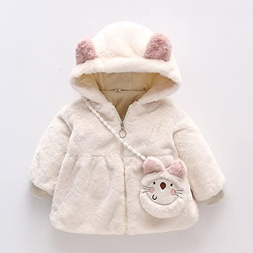 Casaco de inverno Kagayd para meninas espetadas de roupas de roupa de casas de bebê com capuz de casaco de casaco de capuz+bolsa