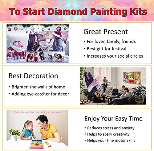 Kits de pintura de diamante Yalkin 5D para adultos, broca completa de broca de diamante de diamante de diam