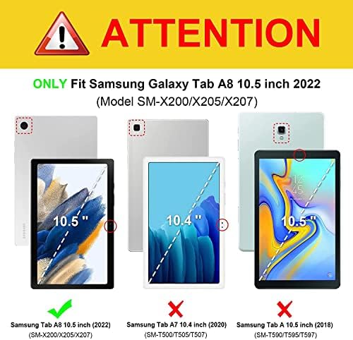 Uucovers para a capa Samsung Galaxy Tab A8 10,5 polegadas 2022 com suporte/bolso de suporte/cartão de cartão/faixa elástica [padrão