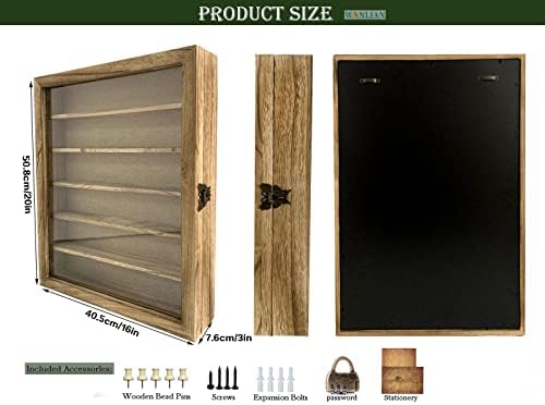 Caixa de sombra grande wanlian com prateleiras, gabinete de exibição de caixa de sombra de madeira 16x20 com janela de acrílico,