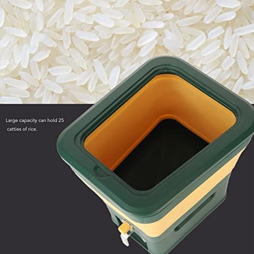 Luqeeg 25 lbs Rice -de -herbão de arroz, dispensador de cereais domésticos, caixa de arroz dobrável com fundo não deslizante,