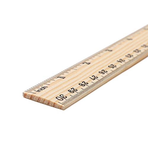 10 Pacote de régua de madeira governantes de 12 polegadas de madeira Medição de madeira Medição do régua 2 escala 2 escala