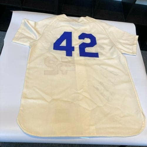 Sandy Koufax Don Drysdale assinou Jackie Robinson Brooklyn Dodgers Jersey JSA CoA - Jerseys de MLB autografadas