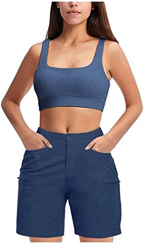 Shorts de carga para mulheres pacote de pacote de verão praia de cor sólida shorts de moto