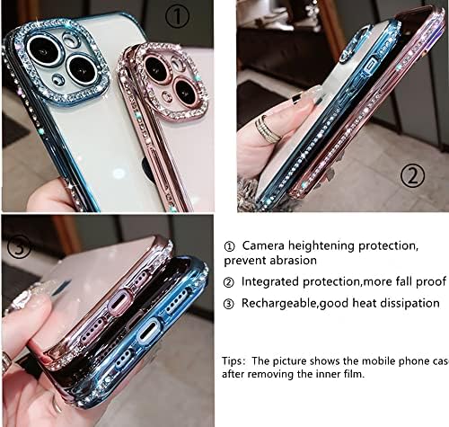 Aucan Glitter Sparkle Case para iPhone 13, capa de TPU à prova de choque de diamantes fofa com capa de telefone de