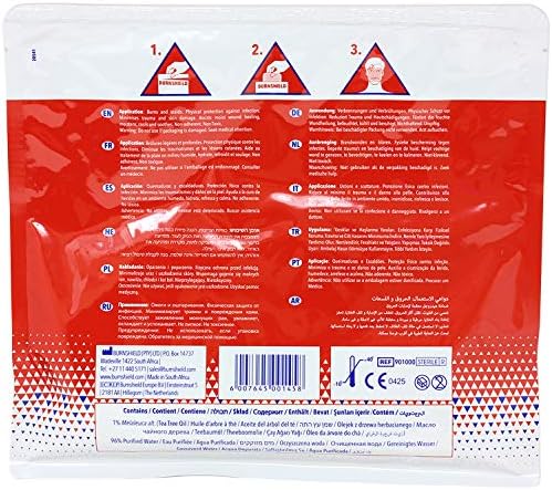 Burnshield emergencial estéril queimadura face máscara hidrogel alumínio selado com moldura de célula de espuma cobrindo 8 x