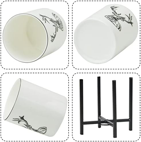 Suporte de utensílio de cerâmica para bancada, decoração da cozinha da fazenda para talheres, conjunto de 2 PCs de utensílios