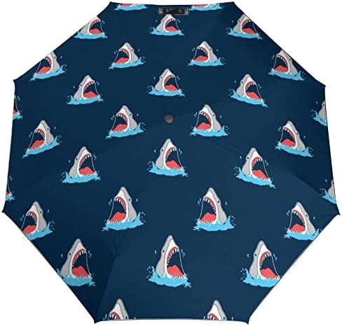 Padrão de tubarão 3 dobras Abra automática Fechar os guarda-chuva de guarda