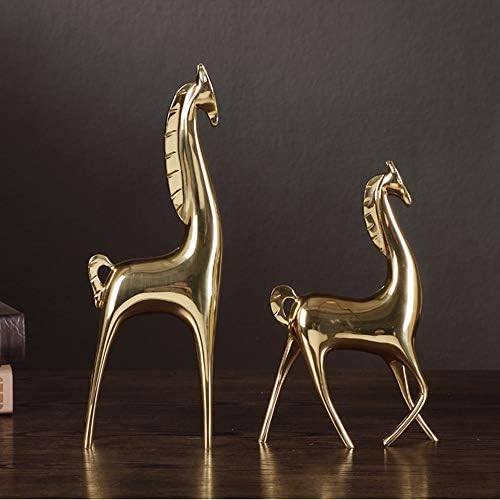 Yang1mn.ornações abstrata ornamentos de cavalos de animais artesanato artesanato ornamentos de ouro puro de cobre