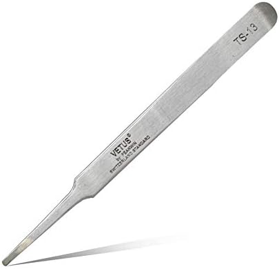 Vetus TS-13 Tweezers de aço inoxidável não magnético aço de aço de aço plana Dicas para ferramentas de reparo de relógio por telefone eletrônicas