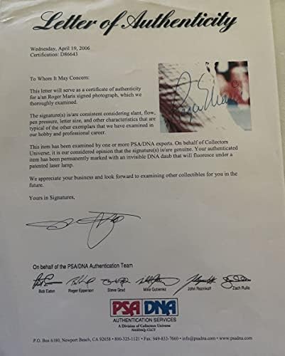 Roger Maris assinou autografado vintage 8.5x11 Revista Foto New York Yankees - PSA/DNA Full